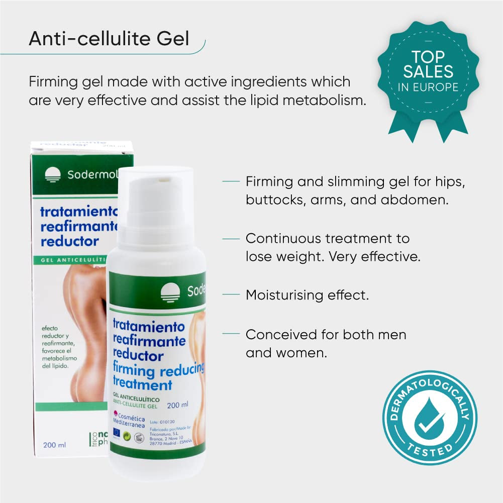 Anti Cellulite Cream | Cellulite Gel Cream Belly Cellulite | Women and Men | Cellulite Cream for Tummy, Hips and Buttocks, Ideal to Use with Cellulite Massage Tools (6,76 Fl Oz)