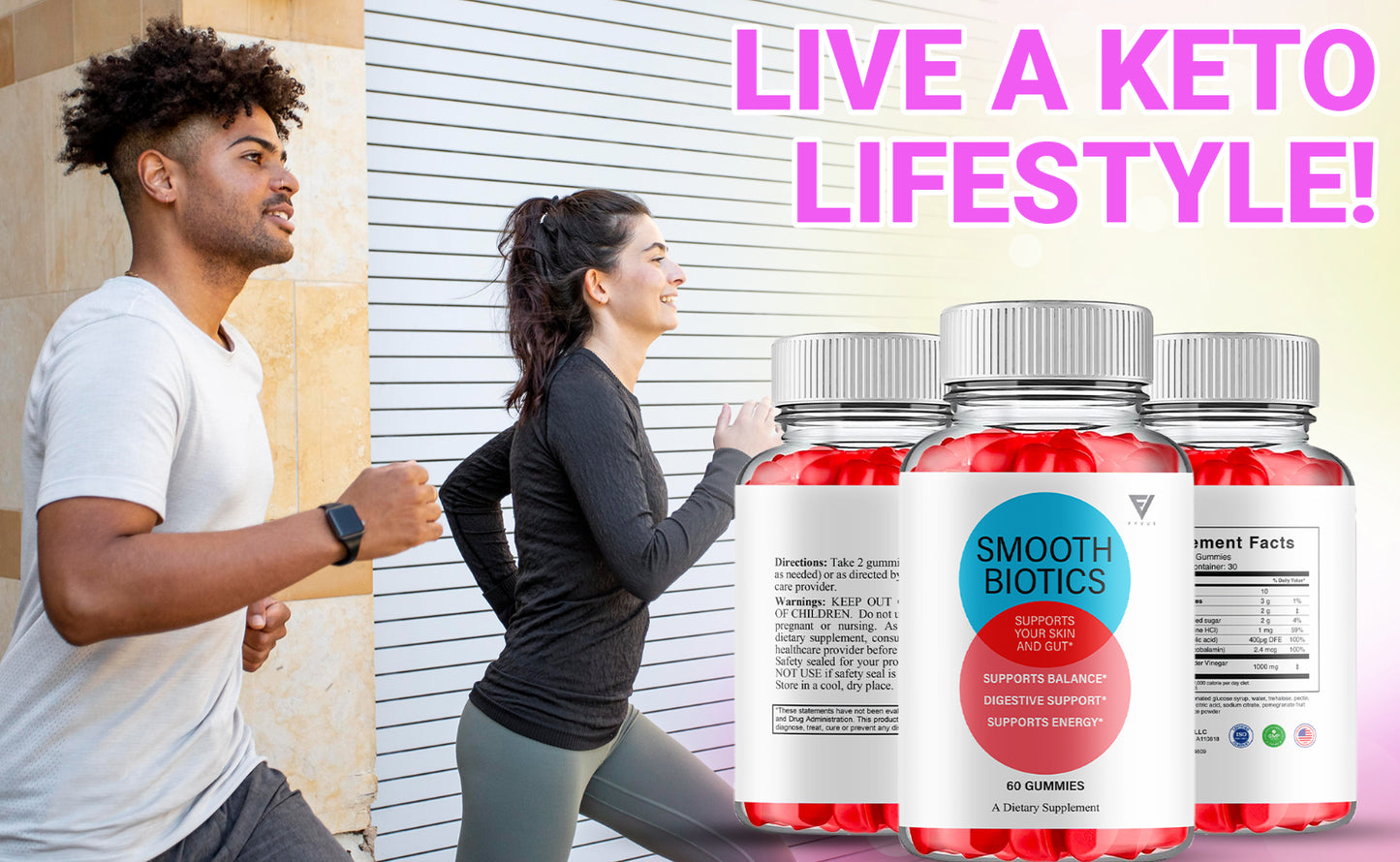 Smooth Biotics Gummies Smoothbiotics Skin & Gut Support (60 Gummies)