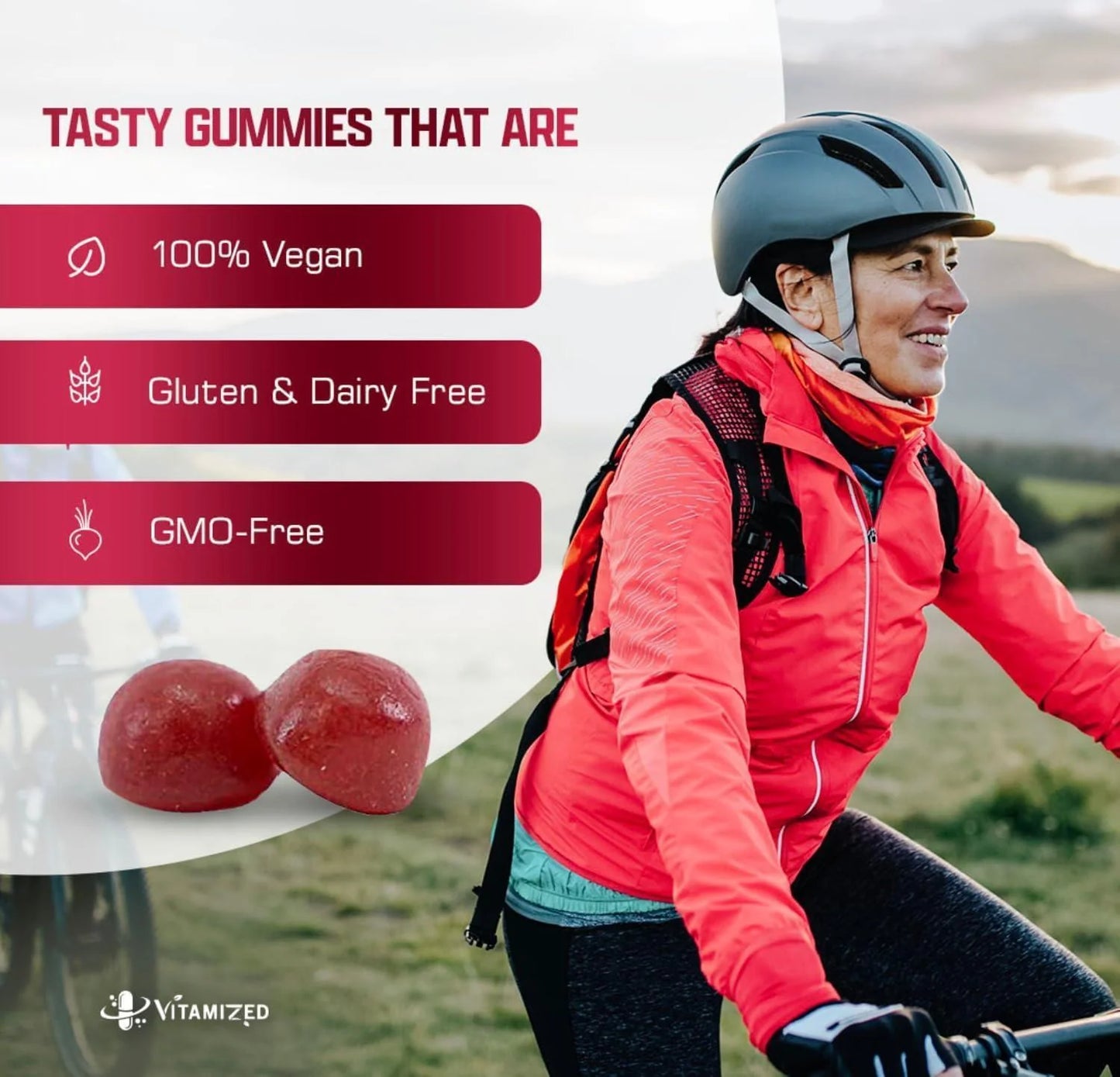 VITAMIZED Beetroot Gummies 1000Mg Nitric Oxide Supplement