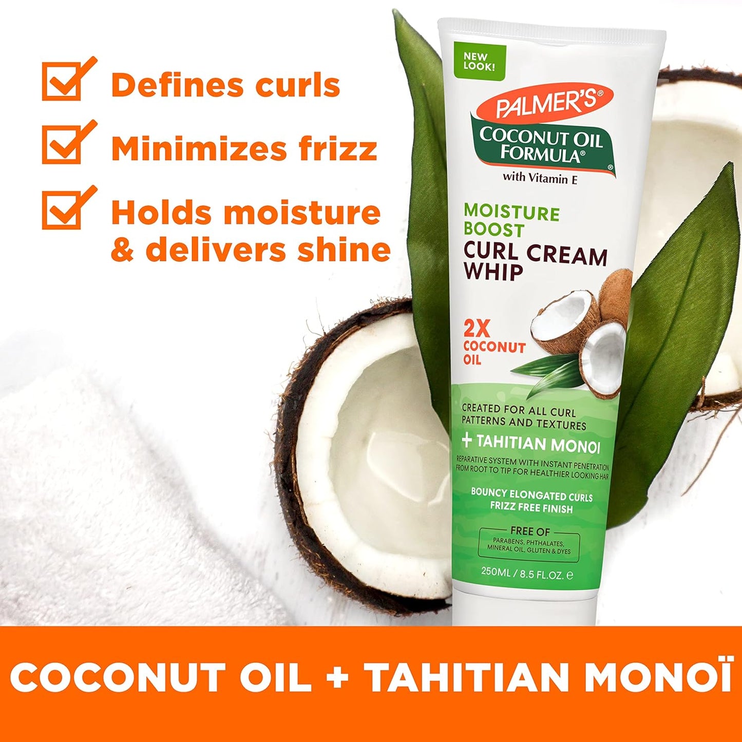 Coconut Oil Formula Moisture Boost Curl Whip Cream, 8.5 Oz.
