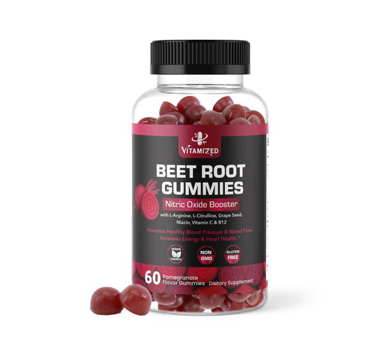 VITAMIZED Beetroot Gummies 1000Mg Nitric Oxide Supplement