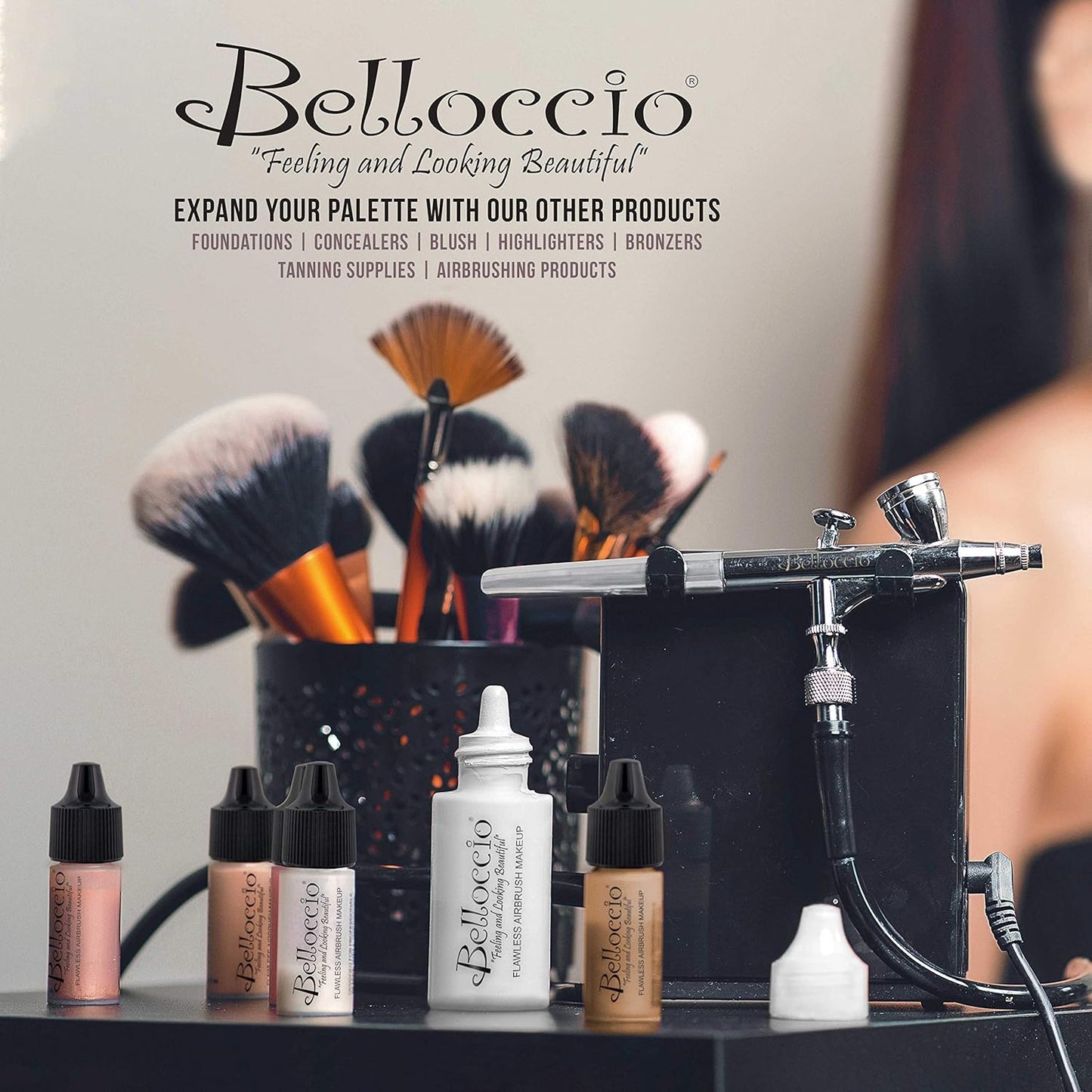 Airbrush Makeup Finishing Spray & Setting Mist, 1 Oz. Bottle - Long Lasting, Prevents Smudging and Fading - Sets Cosmetic Foundations, Concealers & Blushes
