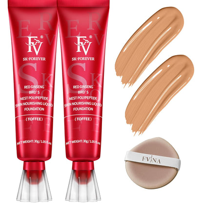 2 Pack Waterproof Foundation, Lightweight & Medium Coverage Foundation with Matte Finish, Oil Control Long Lasting Liquid Foundation Makeup for Oily Normal Skin (Toffee, 1.05 Fl.Oz)