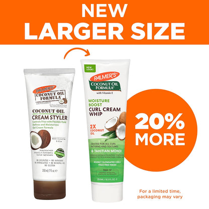 Coconut Oil Formula Moisture Boost Curl Whip Cream, 8.5 Oz.