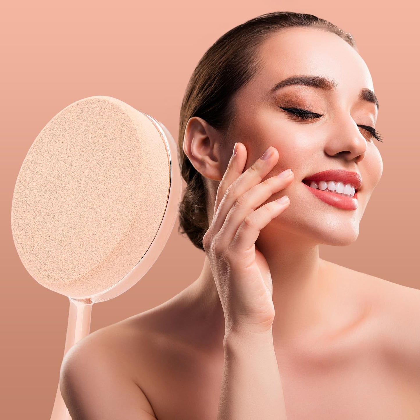 Deluxe Pro 5 Piece Beauty Sponge Vault Set, Includes 3 Oval Handle Sponges & 2 Beauty Blenders for Liquid & Cream Cosmetics, Full Face & Precision Blending