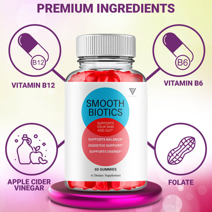 Smooth Biotics Gummies Smoothbiotics Skin & Gut Support (60 Gummies)