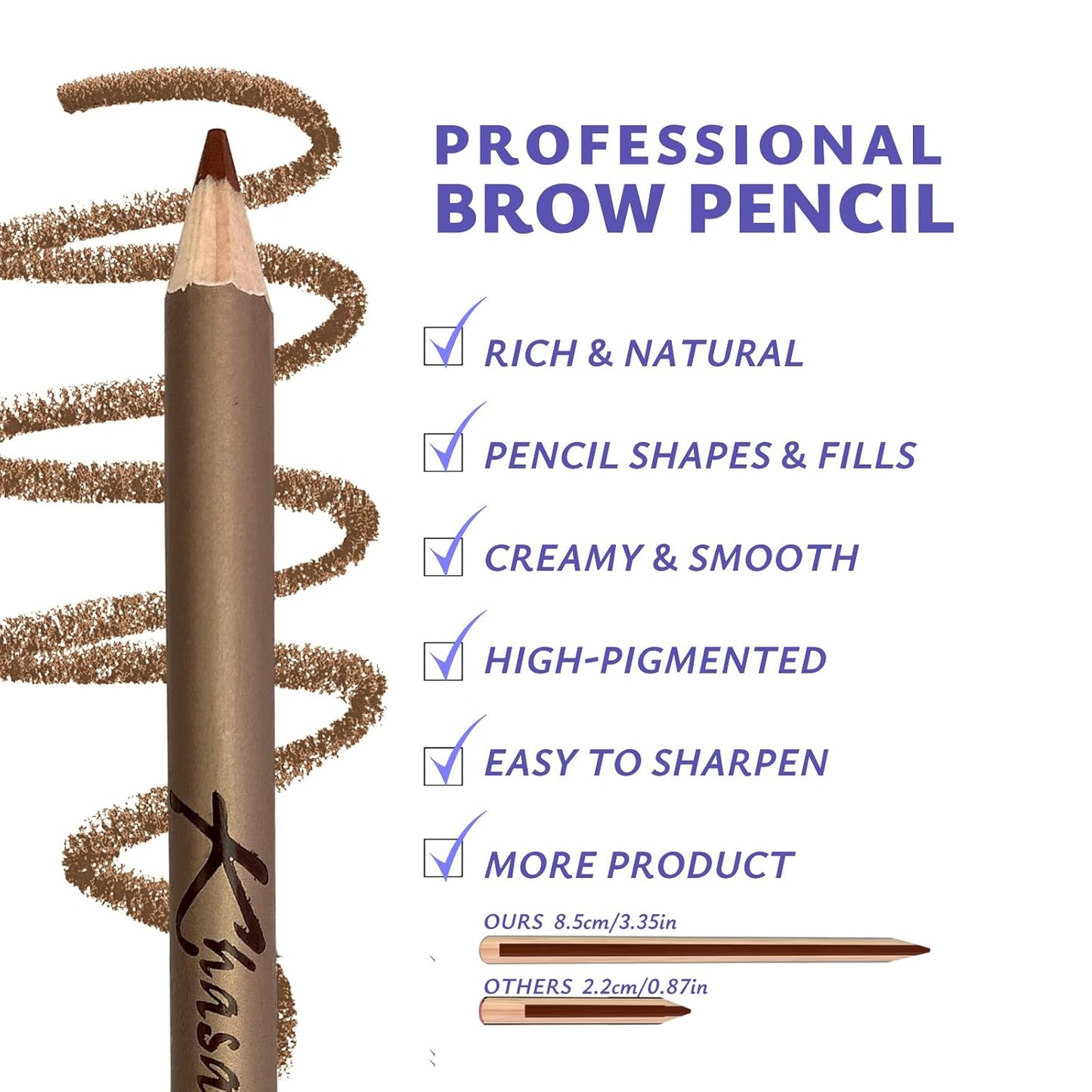 Long-Lasting Waterproof Eyebrow Liner, Makeup Brow Definer Pencil for Perfect Brows, Eye Makeup Smudge-Proof, Longwearing with Smooth Creamy Tip #22 Light Brown