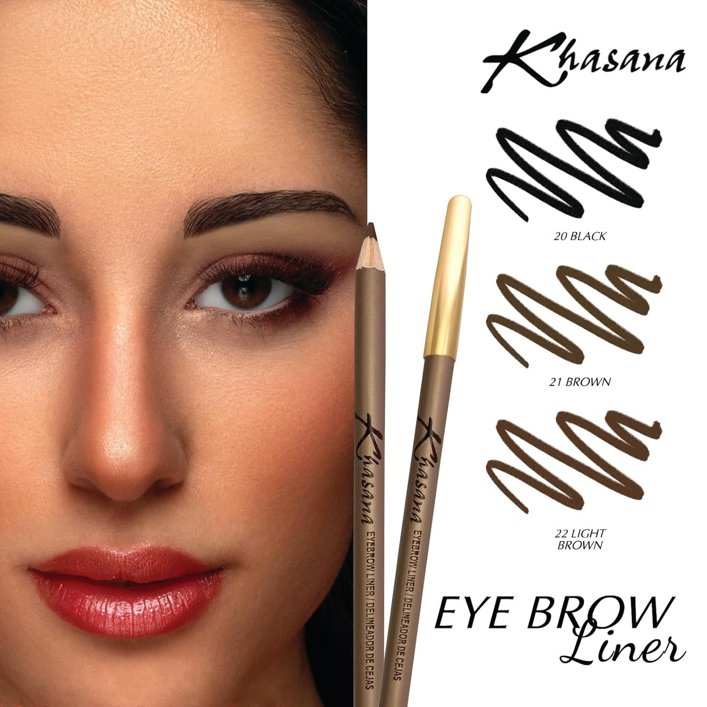 Long-Lasting Waterproof Eyebrow Liner, Makeup Brow Definer Pencil for Perfect Brows, Eye Makeup Smudge-Proof, Longwearing with Smooth Creamy Tip #22 Light Brown