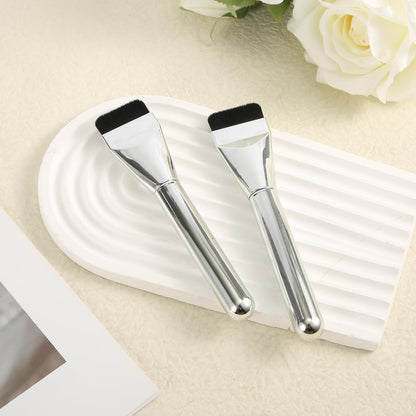 2Pcs Flat Foundation Brush for Liquid Makeup, Ultra Thin Flat Head Foundation Brush Soft Dense Flat Makeup Brush Beauty Brushes for Face Makeup Cosmetic Application