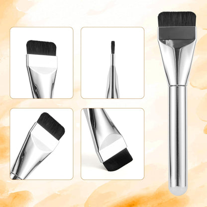 2Pcs Flat Foundation Brush for Liquid Makeup, Ultra Thin Flat Head Foundation Brush Soft Dense Flat Makeup Brush Beauty Brushes for Face Makeup Cosmetic Application