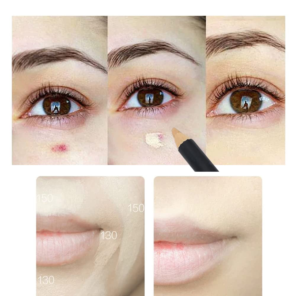 Face Full Range of Concealers Pencil for Face, 2 in 1 Dual-Sided Eyebrow Face Concealer Crayon Highlighter Stick, Professional Waterproof Foundation Concealer for Eye Dark Circles, Acne Marks, Concealer Pencil with Brush for Men and Women (#1 Soft Skin Tone)