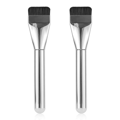 2Pcs Flat Foundation Brush for Liquid Makeup, Ultra Thin Flat Head Foundation Brush Soft Dense Flat Makeup Brush Beauty Brushes for Face Makeup Cosmetic Application