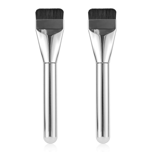 2Pcs Flat Foundation Brush for Liquid Makeup, Ultra Thin Flat Head Foundation Brush Soft Dense Flat Makeup Brush Beauty Brushes for Face Makeup Cosmetic Application